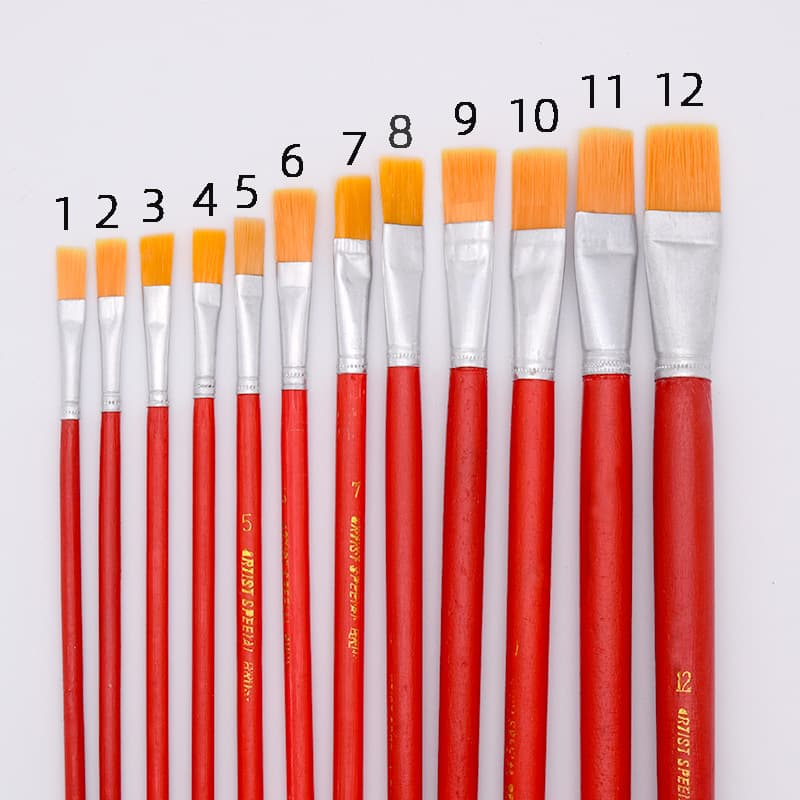 Wholesale Red Rod Oil Brush Nylon Gourmet Chalk Watercolor Acrylic Brush Pickup Paint Tool Brush Painting Brush
