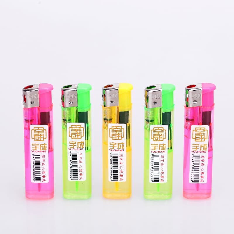 Factory direct sales transparent small round lighter, disposable lighter, customizable with logo, bulk discounts available.