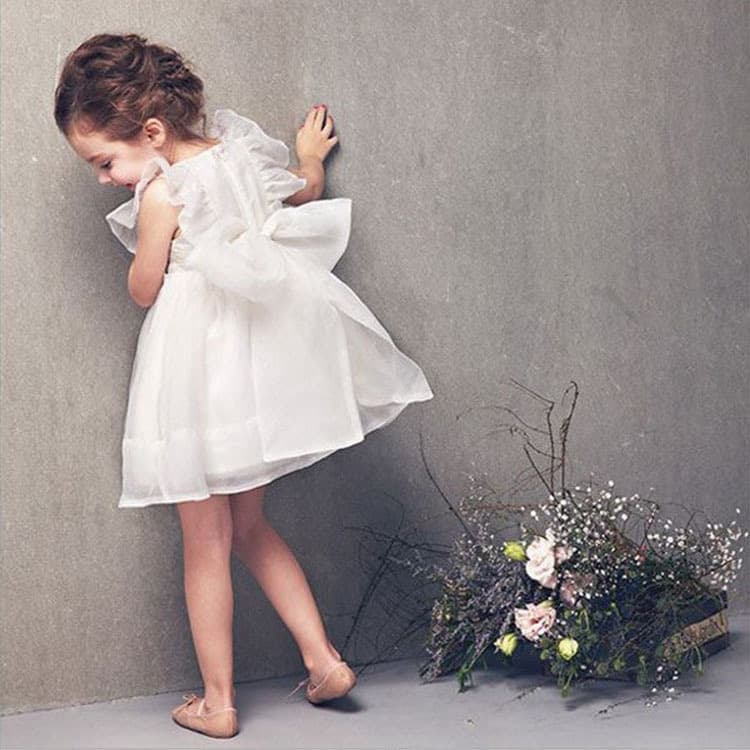 Korean Brand 2018 Summer Sweet Ruffle Doll Dress for Girls, Fairy Style Children's Clothing Drop Shipping