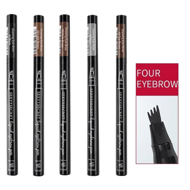Four eyebrow pencil ultra fine micro carving Eyebrow Pencil Waterproof Liquid eyebrow pencil cross-border hot sale four fork eyebrow pencil spot