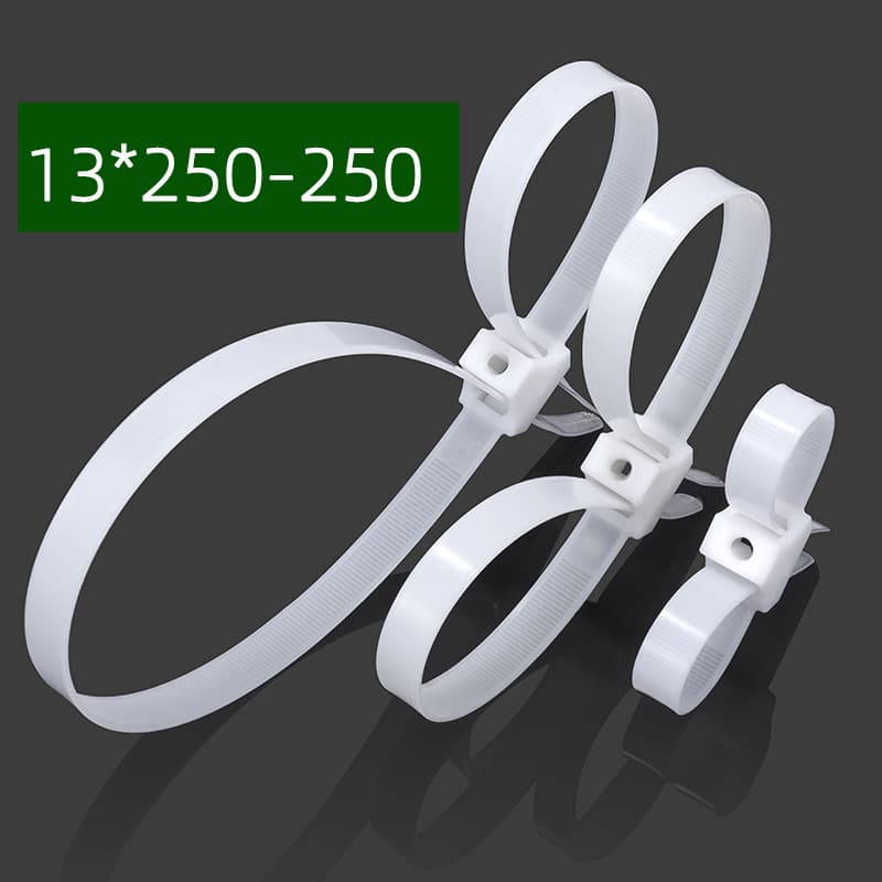 Automotive fixing ties, double buckle 13*250, restraint and bundling straps, plastic constraint belts, nylon cable ties.