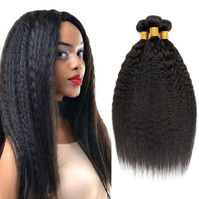 Yaki Kinky Straight Peruvian Real Human Hair Weft