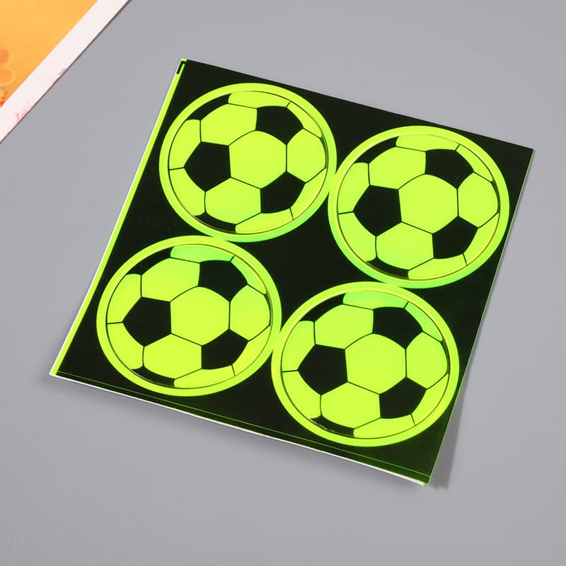 Creative Reflective Backpack Sticker Glowing Car Decal PVC Sticker Soccer Reflective Strip for Vehicle Body