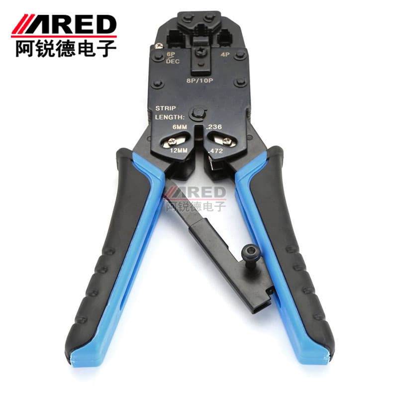 200R Multifunctional Network Crimping Tool 10P10C RJ45 Crimper 10-Core Wire Crimping Pliers 3-in-1 Network Pliers