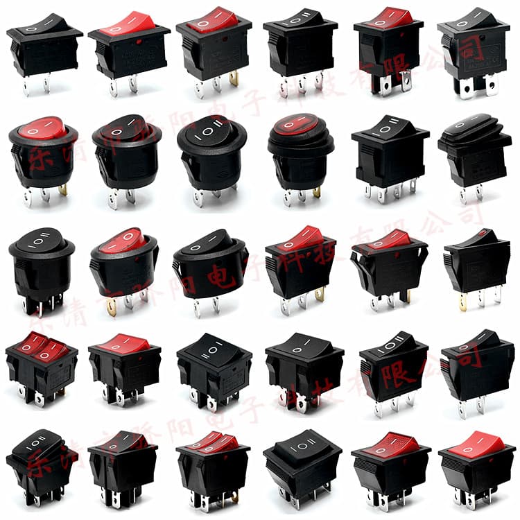 KCD4 boat type switch six feet three gears 2 feet 3 feet 4 feet 6 with light rocker switch oval reset switch