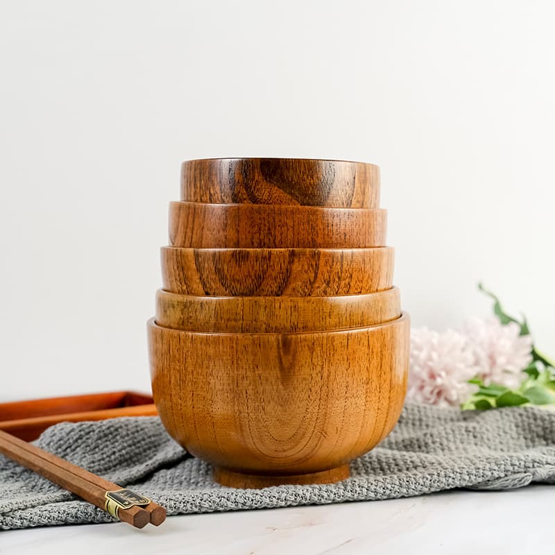Wholesale Wooden Bowl Healthy Children's Bowl Ziziphus Jujube Wood Bowl Factory Wholesale Custom LOGO
