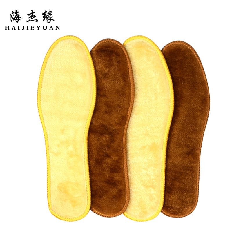 Factory wholesale fur-lined wool felt insoles, fluffy and thickened cotton for winter warmth.