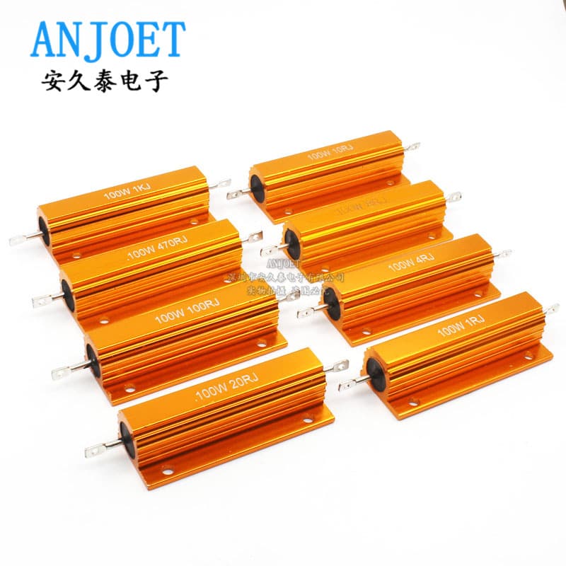 RX24 100W Gold Aluminum Shell Resistor 1R/10/15/50/100/500K Aging Load Audio Resistor