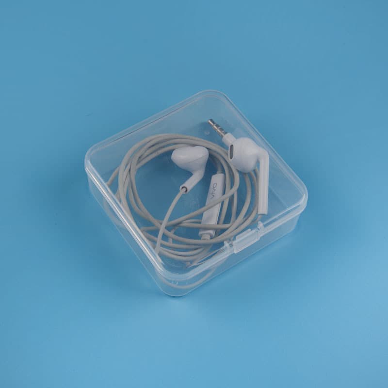 Square small plastic box, transparent parts storage container, component box, tool case with lid, thickened PP box