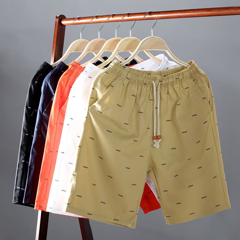 2019 Men's Summer Sports Shorts Cotton Five-Point Pants Casual Mid-Length Loose Breathable Beach Shorts Big Trunks