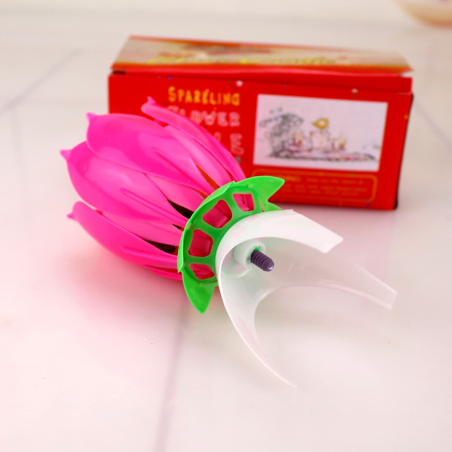 Factory Wholesale Electronic Lotus Birthday Musical Candle Party Cake Blooming Single-Layer Small English Lotus Candle