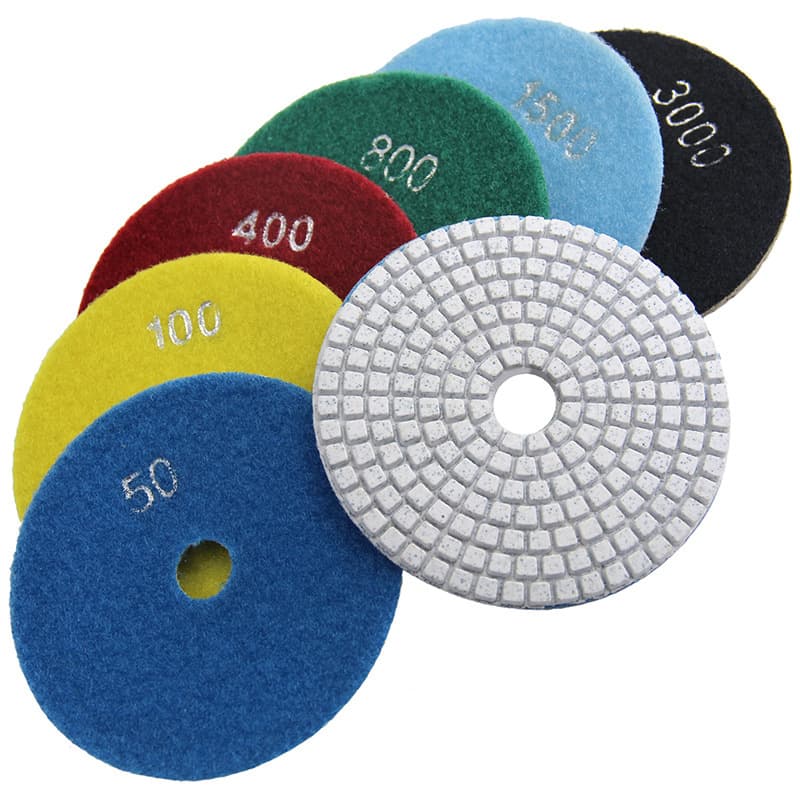 4-inch 10CM Water Grinding Pad Diamond Stone Polishing Pad for Ceramic Concrete Marble Granite Easy Gloss