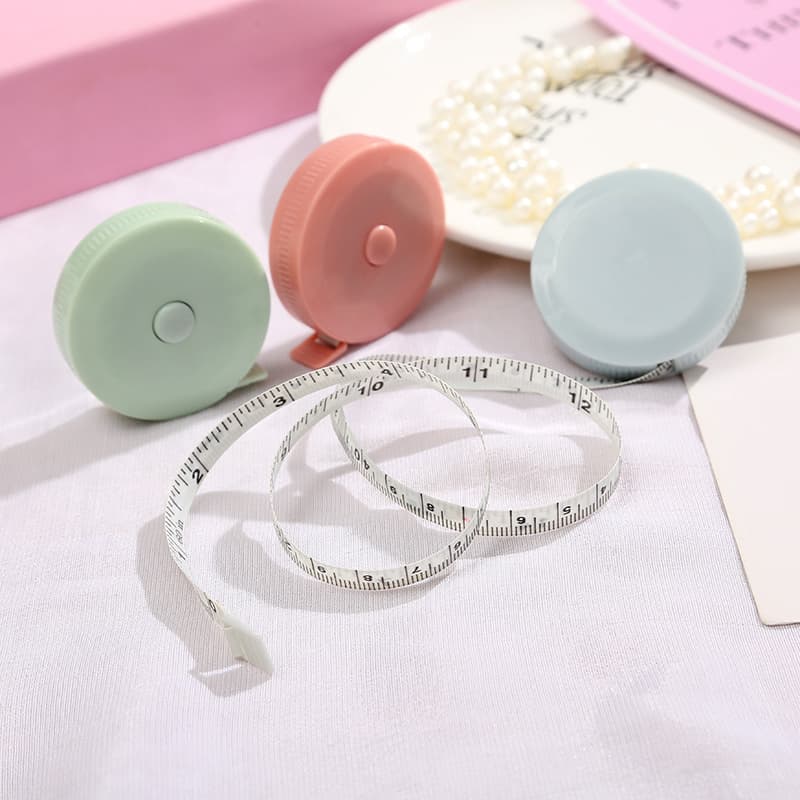 Factory Wholesale Automatic Retractable 1.5M Tape, Gift Plastic Leather Tape, Clothing Measuring Nordic Style Soft Tape with Logo Printing