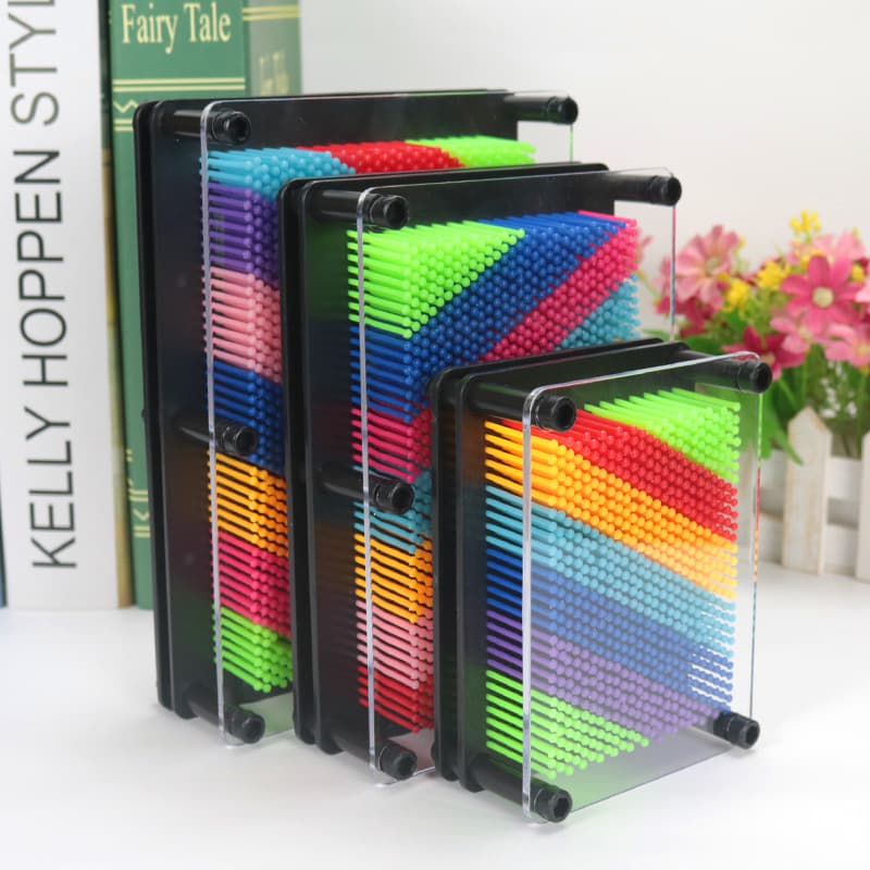 Rainbow-colored square plastic hand mold 3D stereoscopic versatile needle painting hand mold children's handprint plastic craft toy