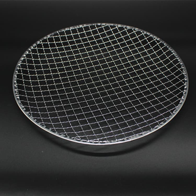 Factory Wholesale Tinplate Edged Grill Net Disposable Wash-Free BBQ Net Crystal Mud Cross Grid