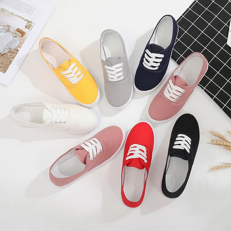 Women's Casual Canvas Shoes Korean Style White Student Low-top Small White Shoes Flat Bottom Cloth Shoes