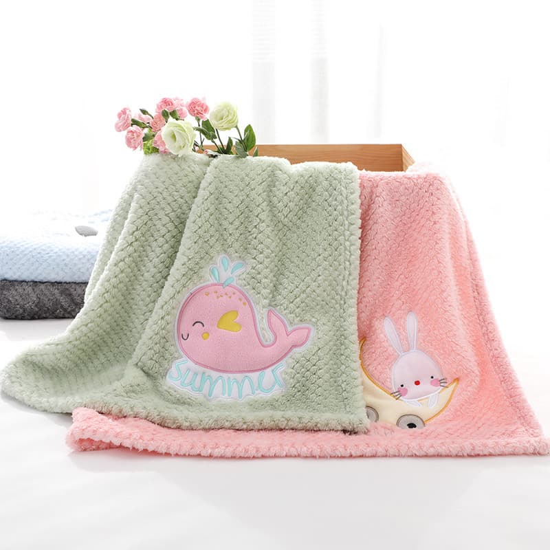 Factory-direct Aikexin Pineapple Embroidery Baby Blanket Comfortable Thick Corn Kernel Baby Blanket Wholesale