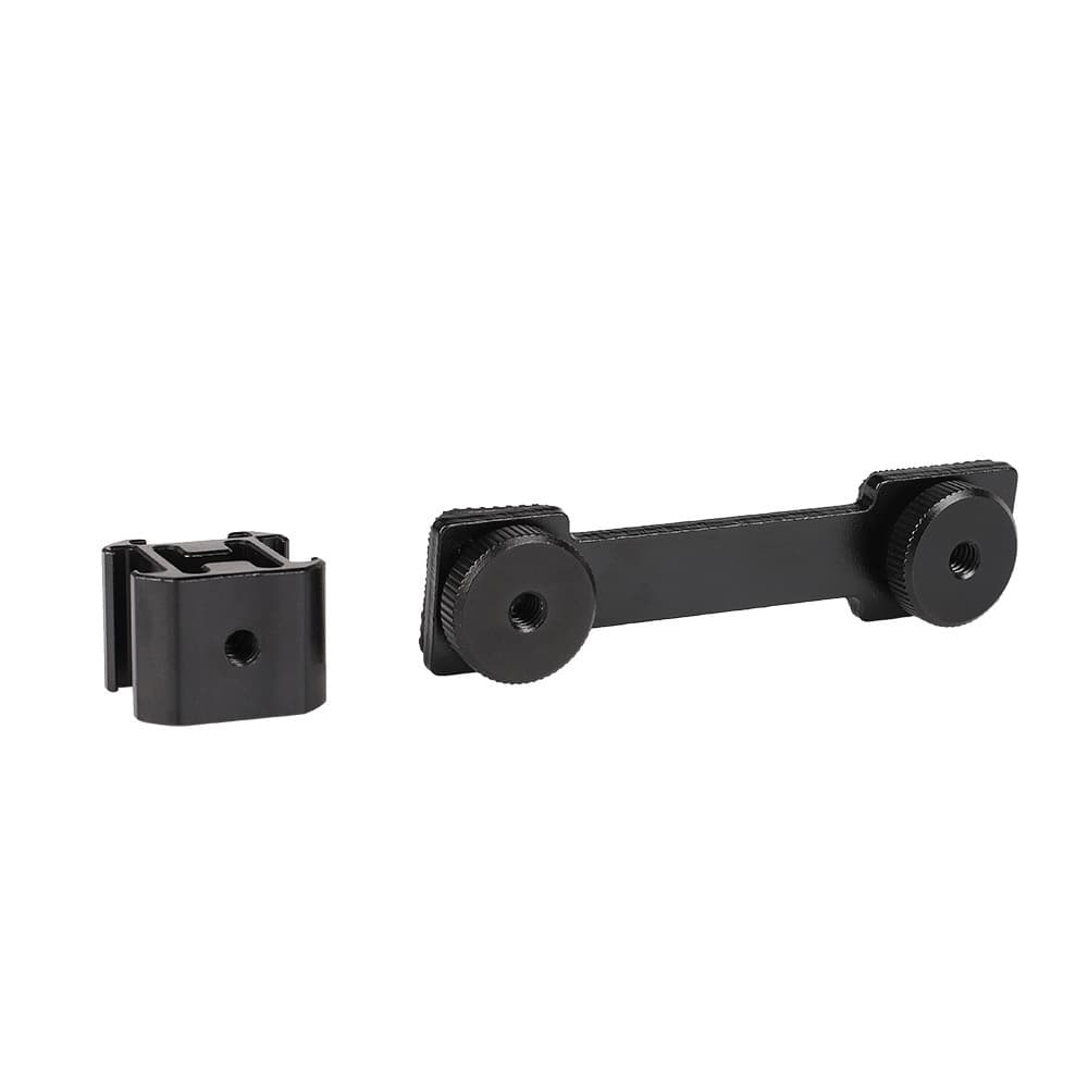 Triple Cold Shoe Accessory for DJI, Zhiyun Smooth 4 External Microphone Bar with Three Hot Shoe Mounts