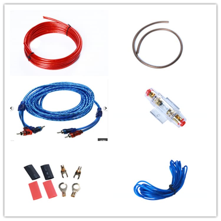 Car Amplifier Subwoofer Wiring Kit Amplifier Installation Wire Set Audio Cable for Sound System Modification