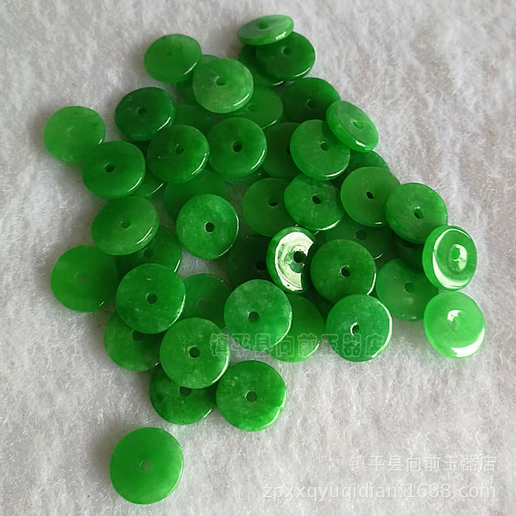 Celadon Jadeite 8, 10, 13mm Round Button Loose Beads, Celadon Jade Button Jewelry Accessories, Jade Spacer Wholesale
