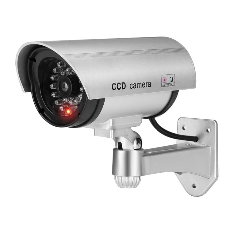 Factory Direct Fake Surveillance Camera Gun Type with Flash Simulation Virtual Camera for Indoor and Outdoor Use Plastic Shell
