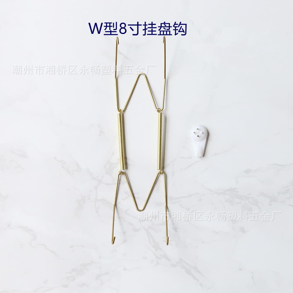 Bulk Stock 8-inch Plate W-shaped Decorative Plate Hooks, Invisible Spring Plate Hangers, Spring Plate Hooks