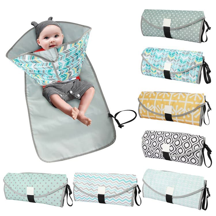 Baby polyester convenient diaper changing pad universal waterproof nursing diaper changing pad 17 colors ready stock cross-border