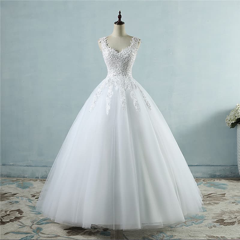European and American Wedding Dress Simple 2026 New Floor-Length High-Waist Wedding Dress Deep V-Neck Wedding Light Wedding Dress Drop Shipping