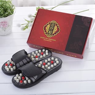 Cross-border Unisex Rotating Tai Chi Massage Slippers, Indoor Anti-slip Reflexology Slippers with Acupressure Spikes, Foot Therapy Shoes for Men
