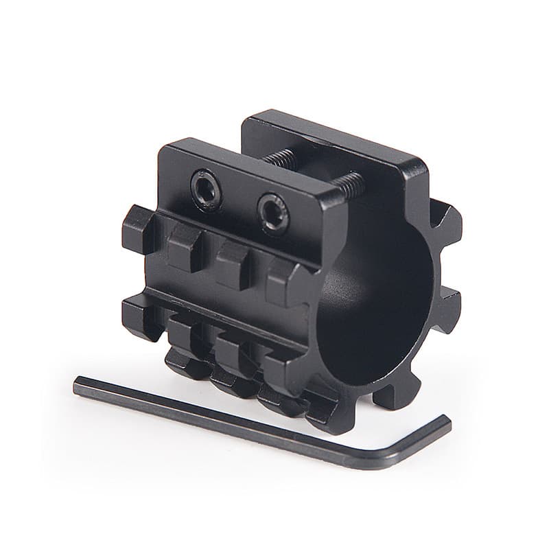Solid Five-Sided Rail Mount 25.4mm with Track Bracket Flashlight Tube Clamp 20mm Rail Tactical Clamp