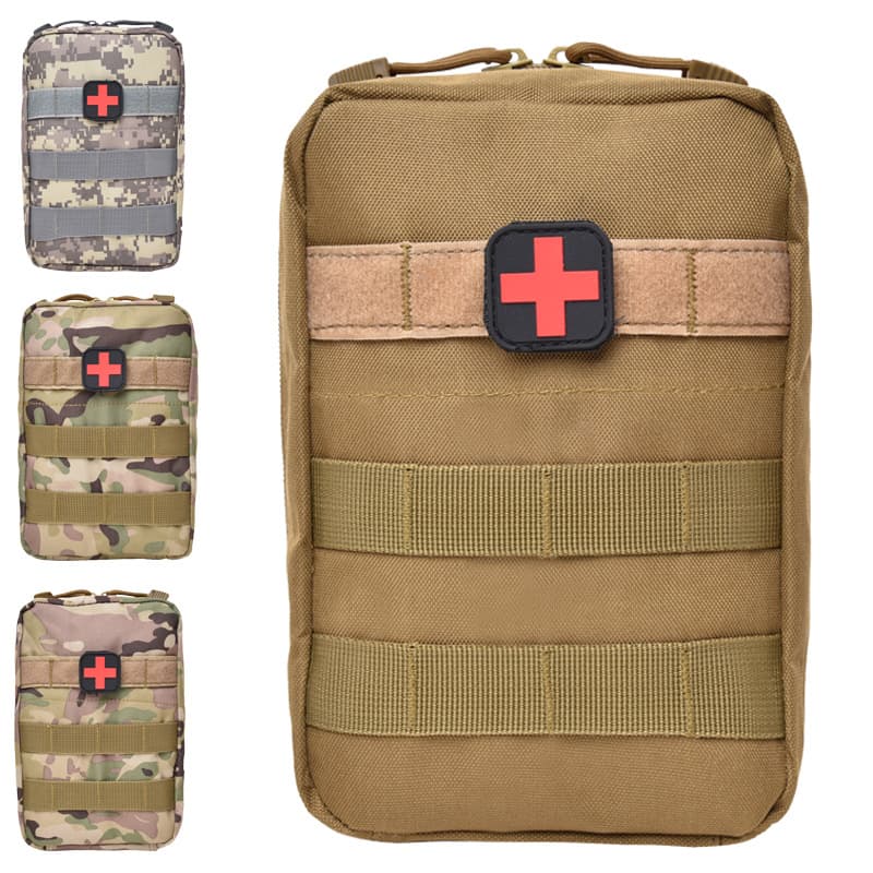 Outdoor Tactical Medical Bag Accessory Waist Bag Multifunctional First Aid Climbing Rescue Durable Waterproof Nylon Material