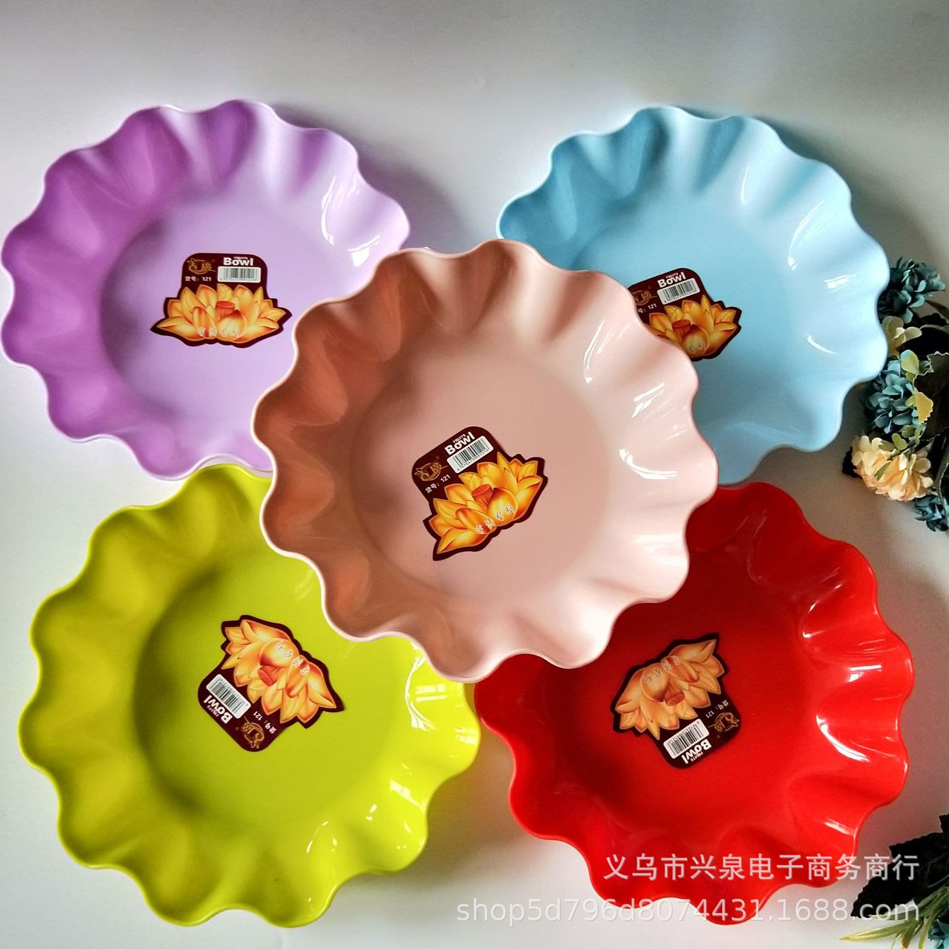 Flower-Shaped Fruit Tray Plastic Colorful Fruit Tray Lace Candy Tray Colorful Lace Snack Tray $1 $2