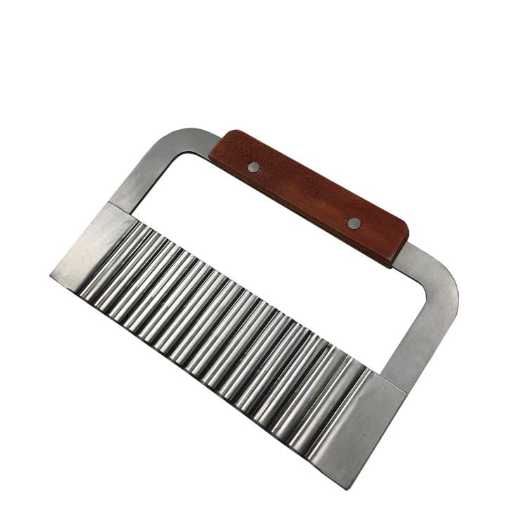 Creative Multi-Function Potato Slicer Wave Knife Kitchen Vegetable Fruit Tool Wooden Handle Julienne Cutter French Fry Slicer