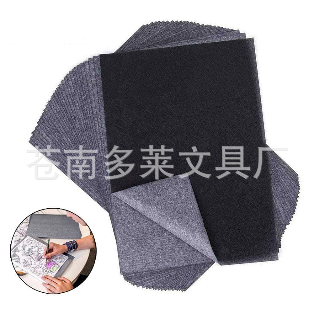Reusable Carbon-Coated Graphite Tracing Paper, Single-Sided Black and Blue Drawing Paper