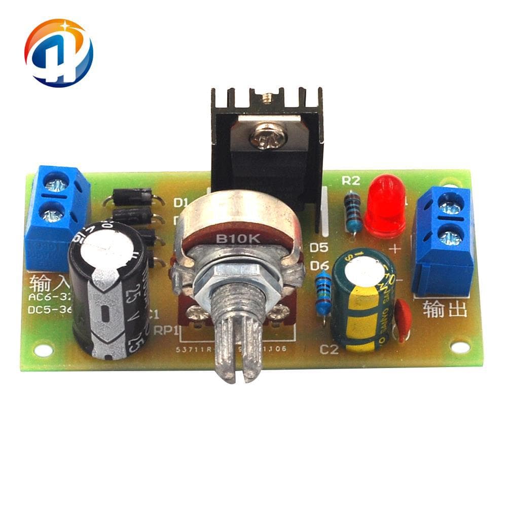 (Welding Practice) LM317 Adjustable Voltage Regulator Kit Output with Protection Adjustable Power Module Loose Parts