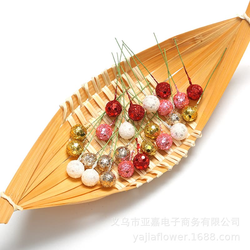 Sequins Foam Beads Handcraft Accessories Simulation Berries, Wedding Candy Box Decor Christmas Gifts DIY Artificial Flower Decor