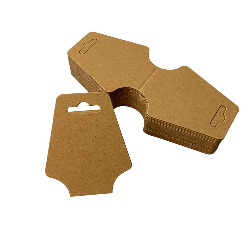 Blank Folded Paper Card Necklace Packaging Card Paper Rubber Band Tag Black White Kraft Hair Accessory Can Be Used Delivery Note