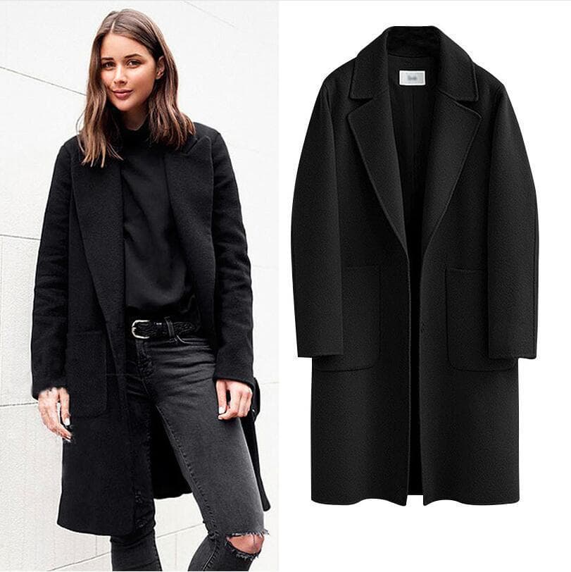 Cross-border In Stock Autumn/Winter Double-Sided Wool Coat European and American Women's New Fashion Long Loose Woolen Overcoat