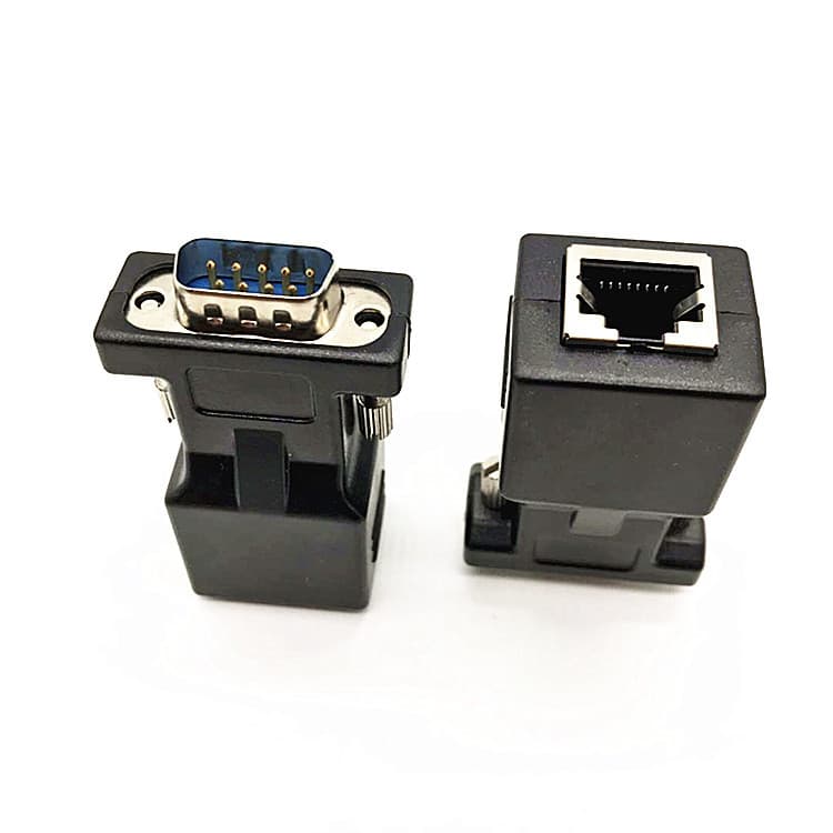 DB9 to RJ45 Ethernet Adapter RJ45 to DB9 Serial Port Adapter 9 Pin Serial Port to Ethernet Adapter Network Interface