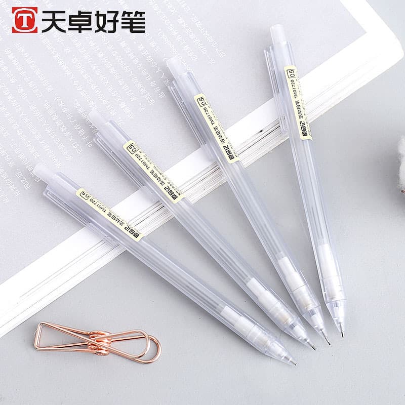 Tianzhuo 01720 Mechanical Pencil for Primary School Exams, Transparent Frosted Automatic Pencil, Original Auto Pen