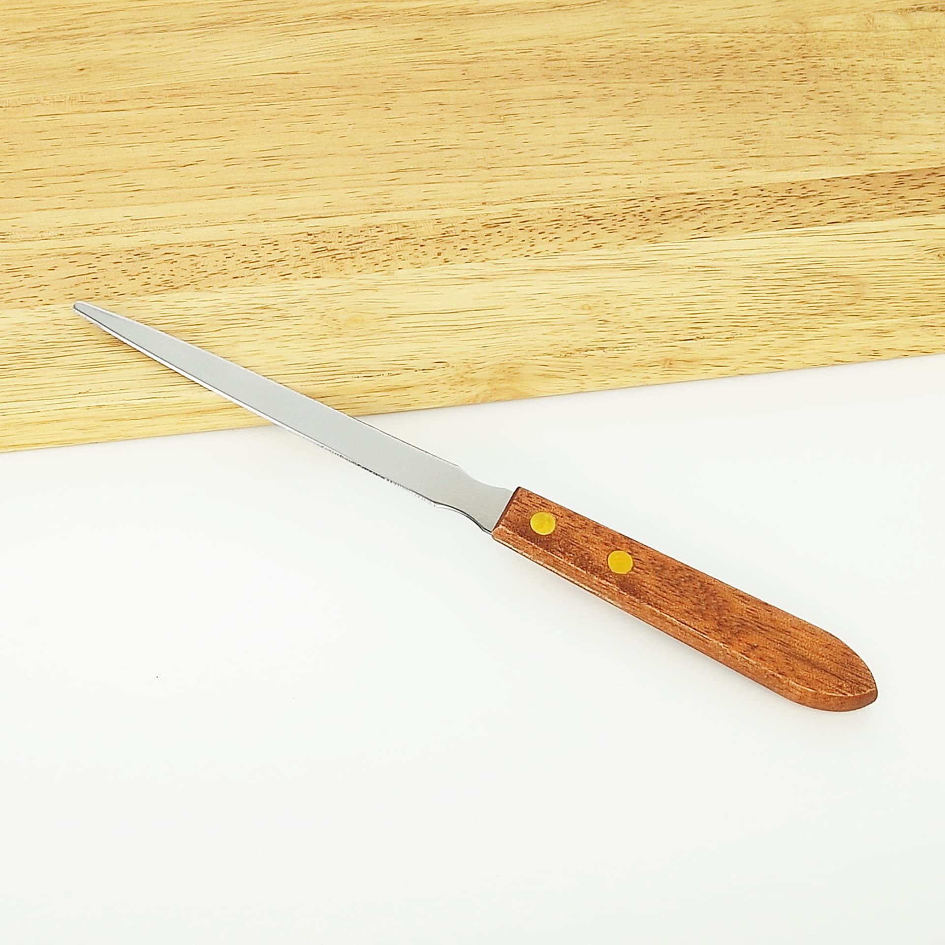 Wooden handle letter opener paper cutter stainless steel letter opener goose gut kitchen knife tool