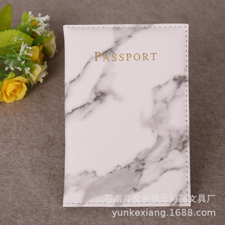 Fashionable Marble Patterned Passport Holder PU Leather Various Colors Protective Passport Cover Unisex Daily Use Accessory