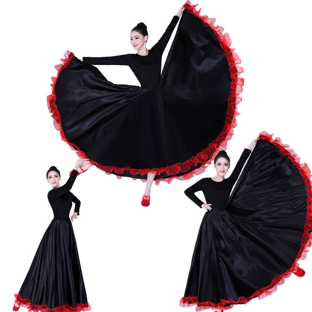 Spanish bullfighting dance skirt, belly dance skirt, opening dance, full skirt performance costume