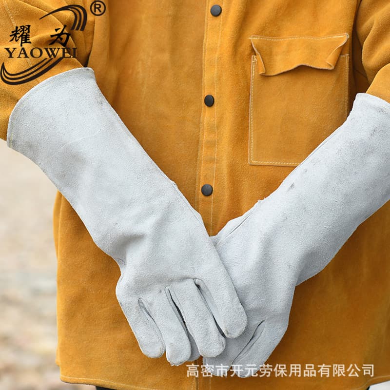 Safety Protective Gloves, Heat Insulation Double-Layered Welding Gloves for Railway, Power, Forestry, Heat and Abrasion Resistant