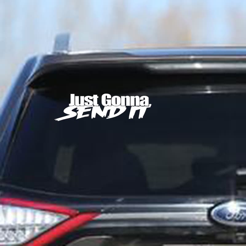Cross-border Personalized Text Sticker Reflective Cover Scratch Car Sticker Just Gonna Send It Export Car Decal