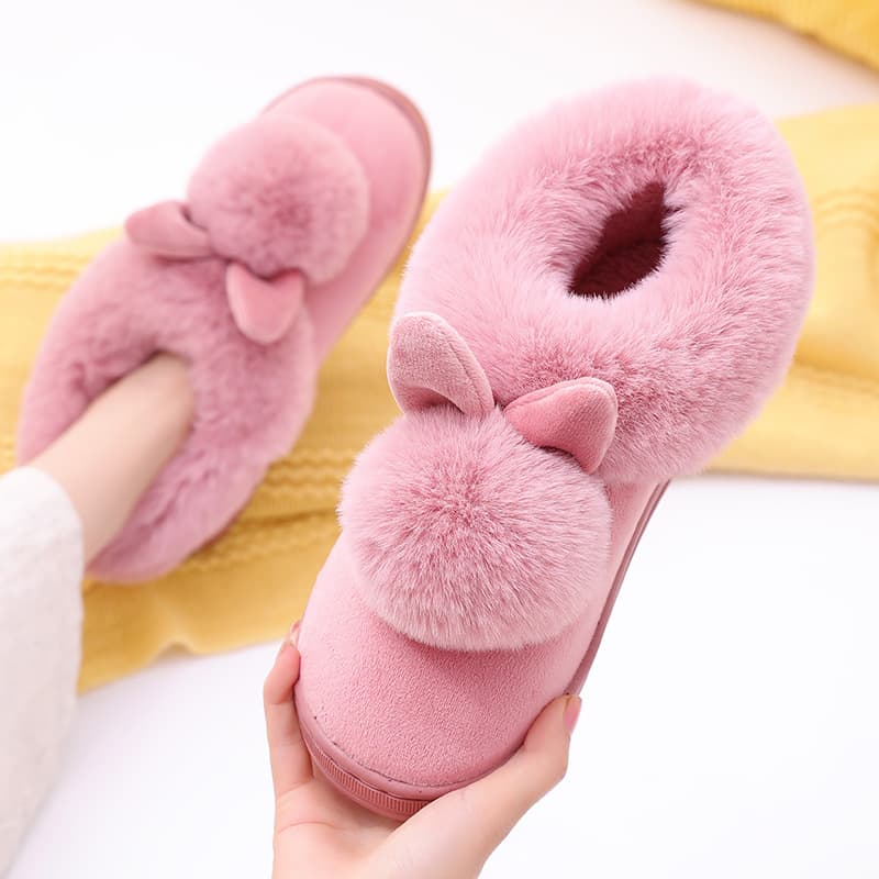 Thickened Cotton Shoes for Men and Women Winter Warm Indoor Wooden Floor Home Use Elderly Cotton Slippers Plastic Shoe Face
