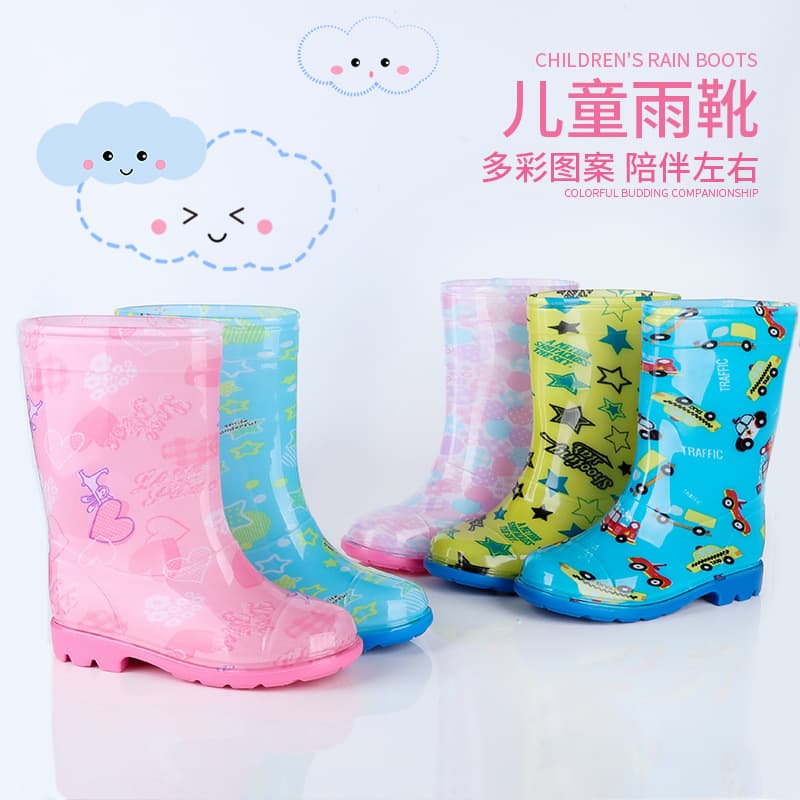 Star Chasing Foot Elementary and Middle School Students Children's Rain Boots Big Kids Anti-Slip Korean Style Fashion Waterproof Boots, All-Season Universal Water Shoes In Stock