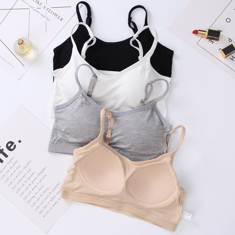 Seamless Built-In Padded Camisole Top, Underwire-Free Sleep Push-Up Sports Bra for Women