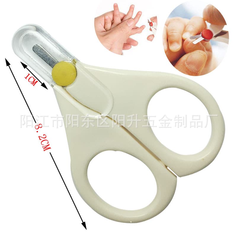 Factory Direct Baby Nail Scissors, Anti-Pinch Safety Scissors for Infants, Cute Plastic Baby Scissors