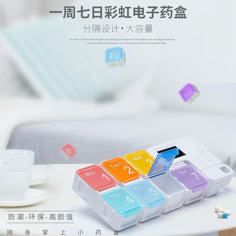 Portable Mini Electronic Smart Medicine Box Daily Pill Organizer Week Schedule Dose Reminder Convenient Travel Medicine Case